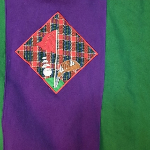 🌟 Vintage Nick Faldo Pringle colorblock gold sweatshirt size large Golf - Picture 2 of 5